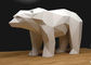 White Painted 120cm Length Stainless Steel Bear Sculpture