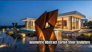 Der Monolith – geometrische abstrakte Cortenstahlskulptur