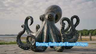 Handgefertigte Bronze-Riesen-Oktopus-Statue | Küsten- und nautische Heimbüro-Dekoration