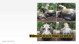 Bronzene Mutter- und Baby-Flusspferd-Skulptur
