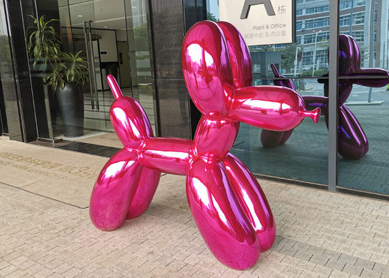 Ein guter Preis. Modernes Art Hot Pink Balloon Dog-Harz-Fiberglas-Skulptur im Freien Online
