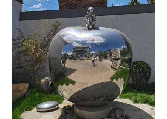 Ein guter Preis. Outside Art Design Abstract Metal Garden Sculptures Edelstahl-Apfel-Frucht-Skulptur Online