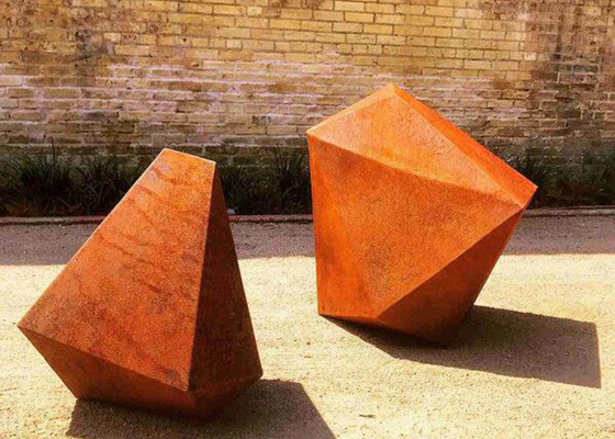 Ein guter Preis. Stahlgeometrie-Skulptur Metallabstrakte Garten-Dekoration Corten Online
