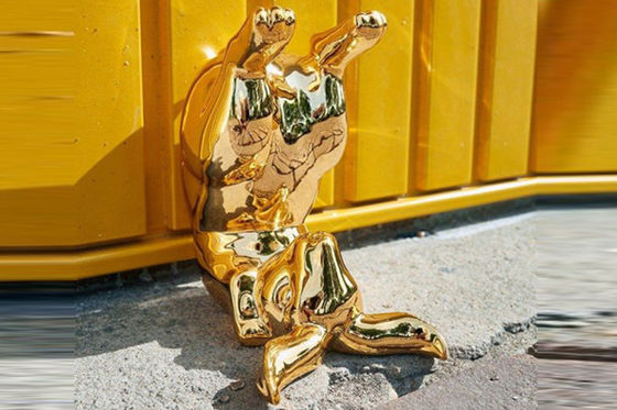 Ein guter Preis. Moderne Außendekoration Spiegel Gold Edelstahl Kaninchenskulptur Online