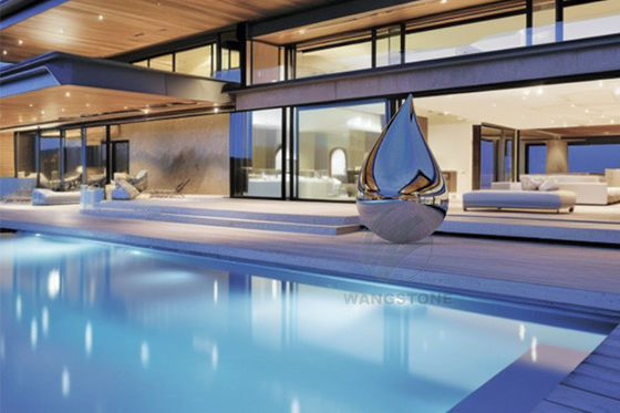 Ein guter Preis. Edelstahl polierte Outdoor-Metallkunst Wassertropfen-Skulptur Online