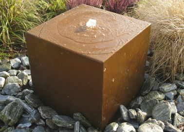 Metal Yard Art Corten Steel Water Table , Durable Corten Steel Water Fountain