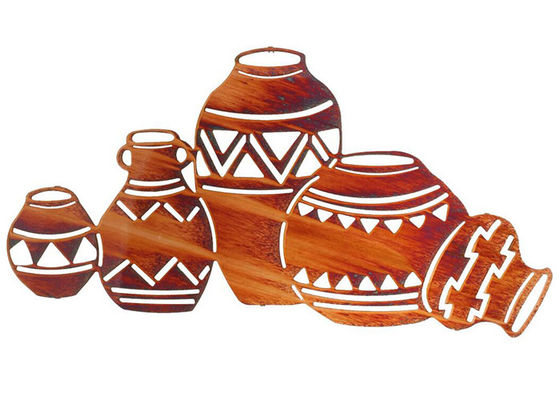 Ein guter Preis. Zeitgenössische Innenmetallwand-Skulptur-Eingeboren-Tonwaren-Form rostiges Ende Online