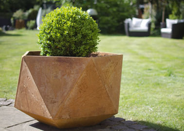 Corten Steel Products Corten Steel Planter For Public / Garden Decoration