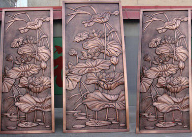 Bronze Lotus Flower Bas Relief Plaques For Public Wall Art Decoration