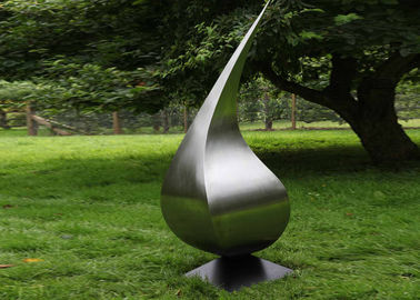 Ein guter Preis. Zeitgenössisches Metallmoderne Edelstahl-Skulptur-Garten-Kunst Waterdrop-Form Online