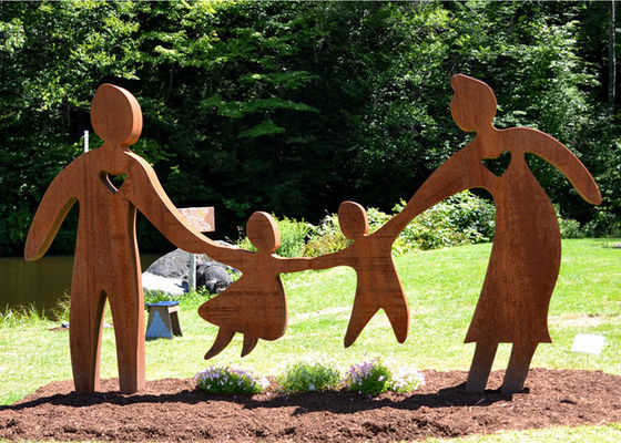Ein guter Preis. SKULPTUR-Familien-Eltern-und Kinderspielen Garten-Kunst-Dekor Corten Stahl Online