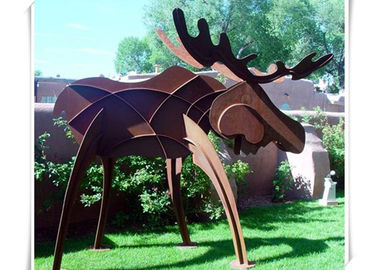 Ein guter Preis. Verrostete Stahlelch-Statue Tiere Corten, abstrakte Art Stahlgarten-Kunst Online