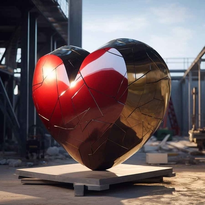 Outdoor  Heart Stainless Steel Sculpture Urban Decoration Abstract