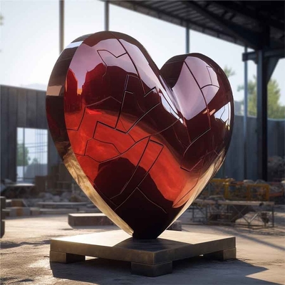 Outdoor  Heart Stainless Steel Sculpture Urban Decoration Abstract