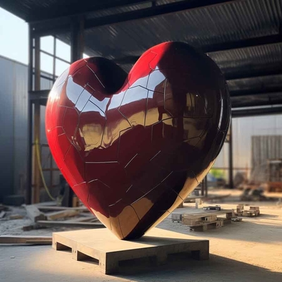 Outdoor  Heart Stainless Steel Sculpture Urban Decoration Abstract