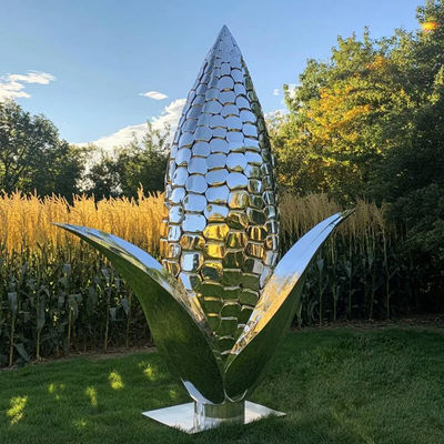 Ein guter Preis. Luxusmetallische Außendekoration Edelstahl Maisskulptur Online