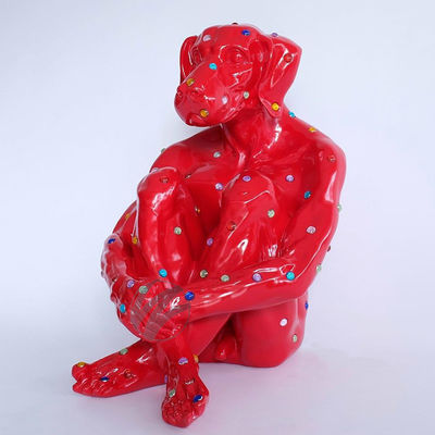 Ein guter Preis. Zeitgenössische Diamanthundeskulptur in Glasfaser Anziehendes Kunststück für Hotel-Büro-Gartendekor Online