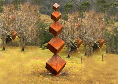 Ein guter Preis. Großer Dekor-Würfel-Form-Metallgarten gestaltet rostiges Stahlende Corten Online