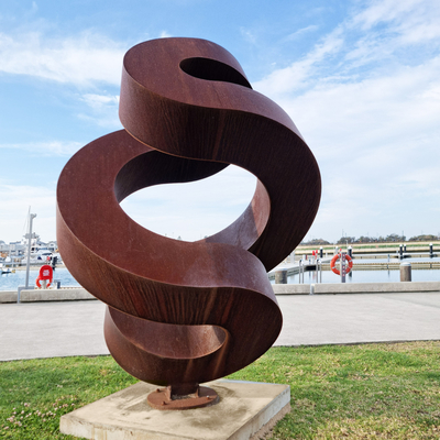 Ein guter Preis. Fabrik-Witterungsstahl-Skulptur Landschaft Metall Abstrakte Cortenstahl-Skulptur für Gartendekoration Online
