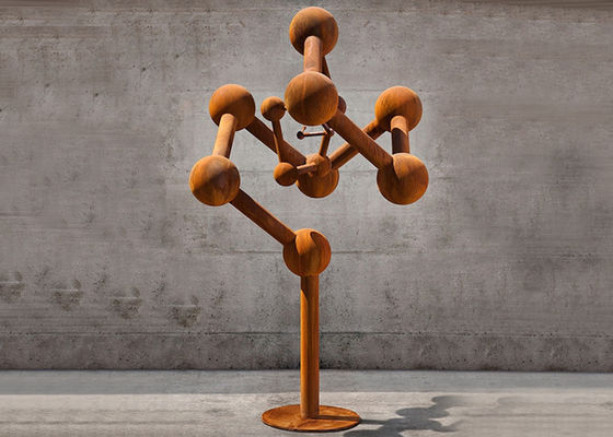 Ein guter Preis. Schöne allgemeine Stahlskulptur Corten, geometrische verrostete Stahlgarten-Kunst Online