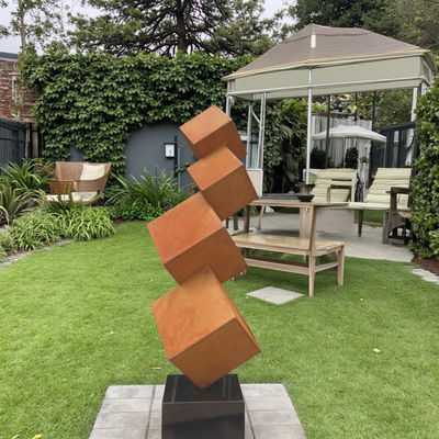 Ein guter Preis. Modern Outdoor Garden Decorative Rusted Corten Steel Tiered Cube Sculpture Online