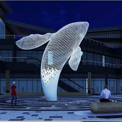 Ein guter Preis. Custom Public Outdoor Modern Decorative Steel Sculpture Metal Statue Huge White Whale Online