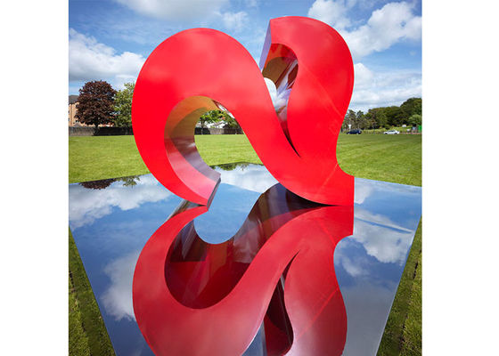 Ein guter Preis. Rote Farbgemalter moderner Garten gestaltet das geformte Stadt-Dekorations-Edelstahl-Herz Online