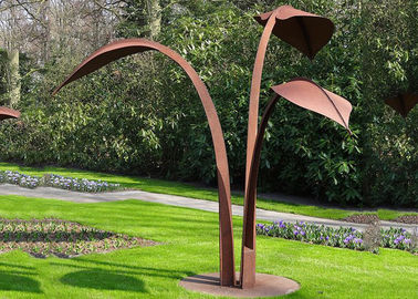 Modern Style Corten Steel Sculpture Abstract Outdoor Garden Leaf Sculpture