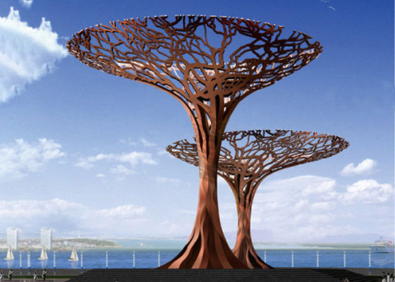 Ein guter Preis. Stadtlandschafts-rostiger Garten gestaltet Metalldrachenbaum-Skulptur im Freien Online