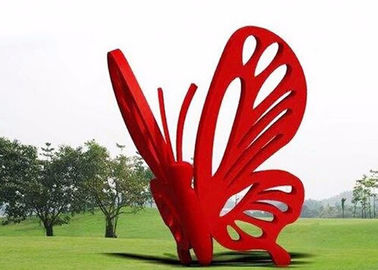 Ein guter Preis. Edelstahl-Garten der zeitgenössischen Kunst gestaltet großen roten Schmetterling Online