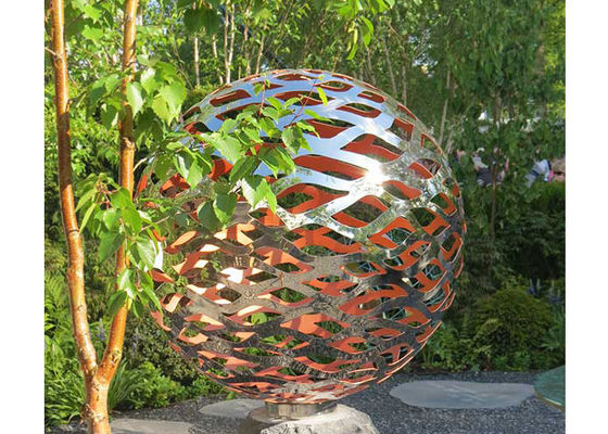 Ein guter Preis. 150 Durchmesser-Edelstahl-Ball-Skulptur-Poliermetallhohler Bereich für Garten Online