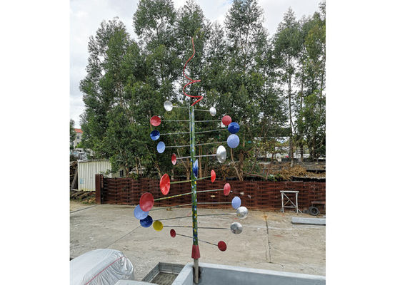 Ein guter Preis. 100cm Regenbogen-Farbkinetische Wind-Edelstahl-Skulptur gemaltes Ende Online