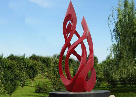 Ein guter Preis. 5m großes Metallrot im Freien gemalte Edelstahl-Skulptur Online