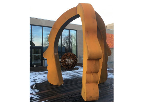 Ein guter Preis. Große allgemeine dekorative Stahlgesichts-Skulptur Corten für im Freien Online