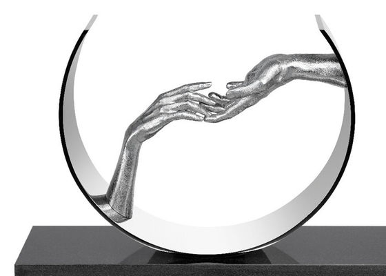 Ein guter Preis. 150cm Höhen-Edelstahl-Liebes-Skulptur mit Granit-Basis Online