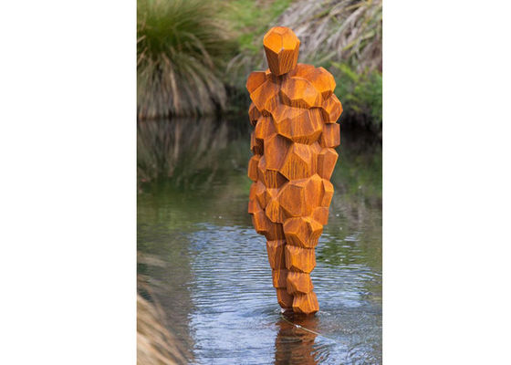 Ein guter Preis. 200cm Höhe lebensgroße Stahlmann-Skulptur Corten Online