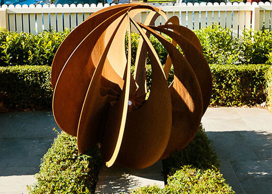 Ein guter Preis. Rusty Corten Steel Garden Ball-Skulptur im Freien Online
