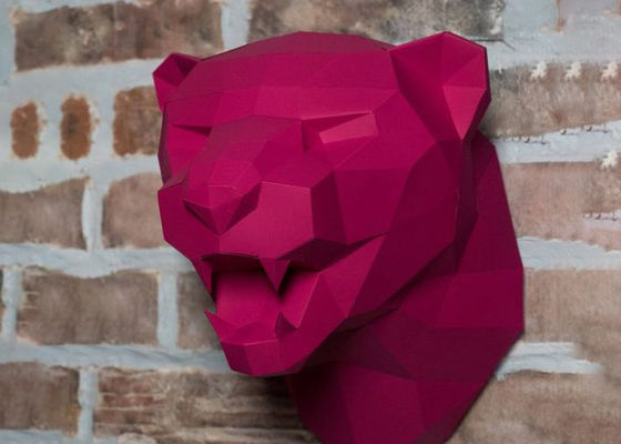 Ein guter Preis. Höhe Rose Painted Stainless Steel Leopard-Skulptur-50cm Online