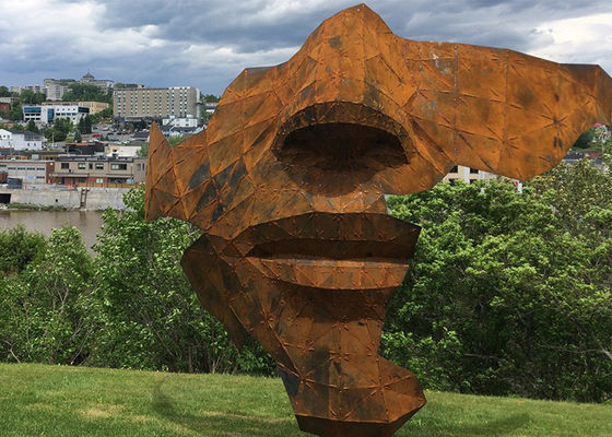 Ein guter Preis. Rusty Corten Steel Face Sculpture im Freien für Landschaft Online