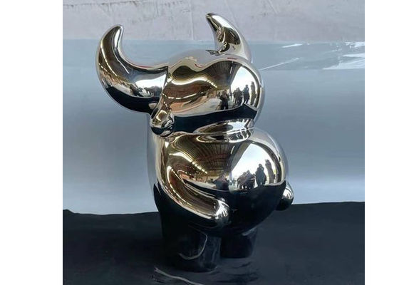 Ein guter Preis. Polier-Ochsen-Skulptur des Edelstahl-316 für Hauptdekor Online