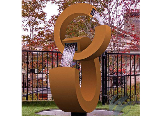 Ein guter Preis. Moderne Form des Rusty Corten Steel Water Feature-Garten-Brunnen-2C Online