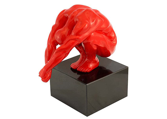 Moderner Art Outdoor Fiberglass Sculpture Figure-Sport-Schwimmer Red Figurine