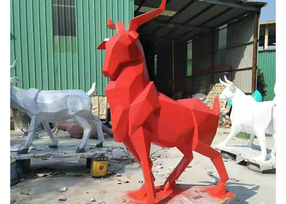 Tierfigur-Rotwild-Fiberglas-Skulptur-Originalgröße im Freien für Garten-Dekoration