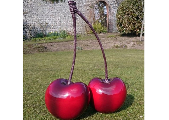 Ein guter Preis. Großes gemaltes Frucht-Statuen-modernes Fiberglas im Freien Cherry Sculpture Online