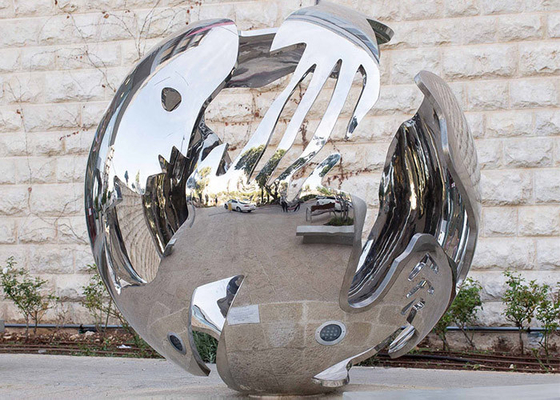 Ein guter Preis. Modernes Bereich-Form-Edelstahl-Skulptur-Hoch im Freien polierte Online