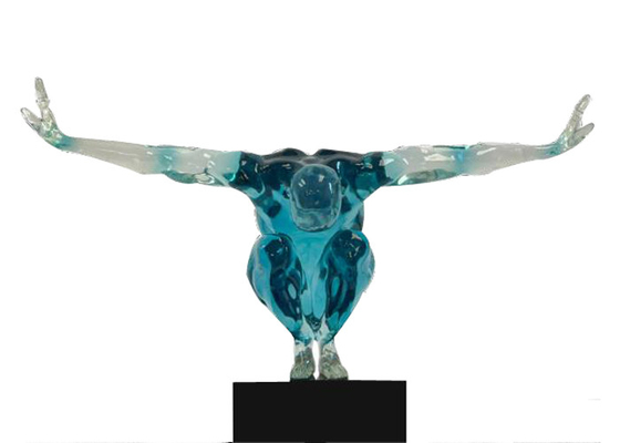 Ein guter Preis. Zeitgenössische Garten-Ausgangs-Art Decoration Transparent Resin Man-Skulptur Online