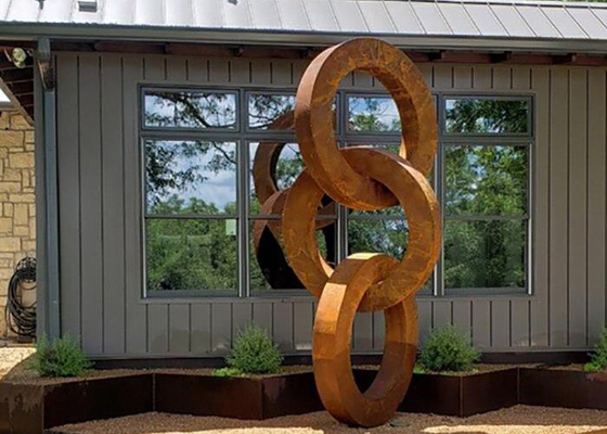 Ein guter Preis. Stahlkreis-Skulptur Garten-Dekorations-Metall-im Freien Corten Online