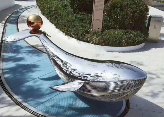 Ein guter Preis. Moderne Outdoor-Kunst Wal Edelstahlskulptur öffentliche Straßenkunst poliert Online