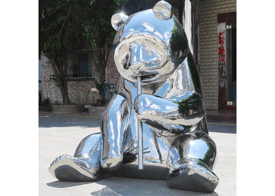 Ein guter Preis. Höhe Piazza-Dekorations-Spiegel-Edelstahl-Panda Sculpture With Sizes 150cm Online