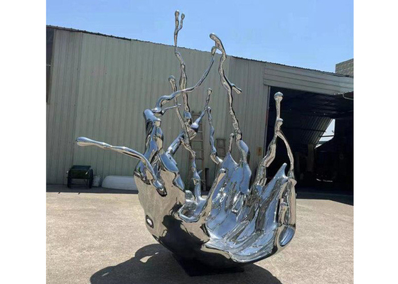 Ein guter Preis. Kreative Garten-Edelstahl-Wellen-Skulptur mit der regelmäßigen Größe 150 hoch Online